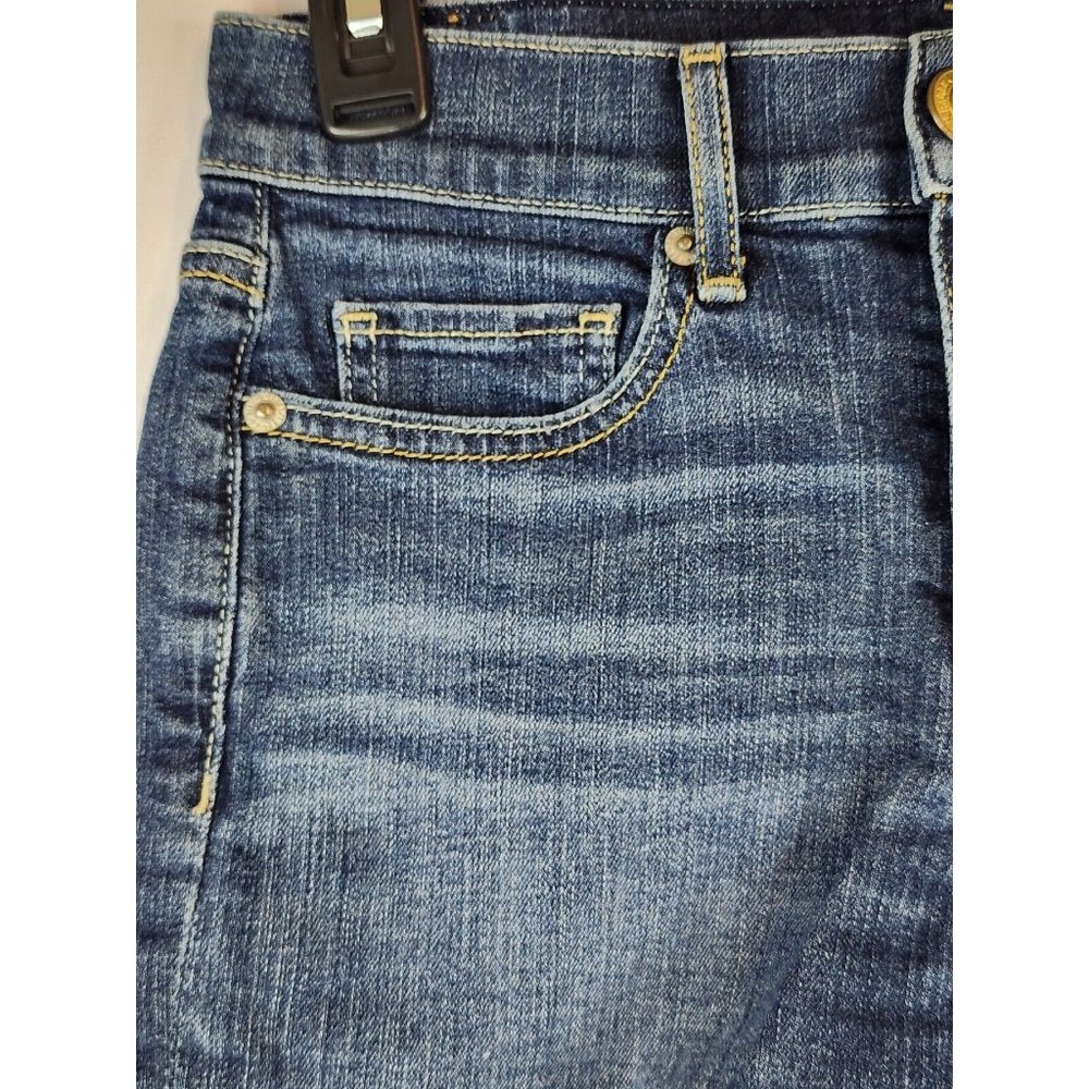 American Eagle Jean Shorts Womens Size 2 Blue Denim Stretch Embroidered Pockets - Picture 9 of 12